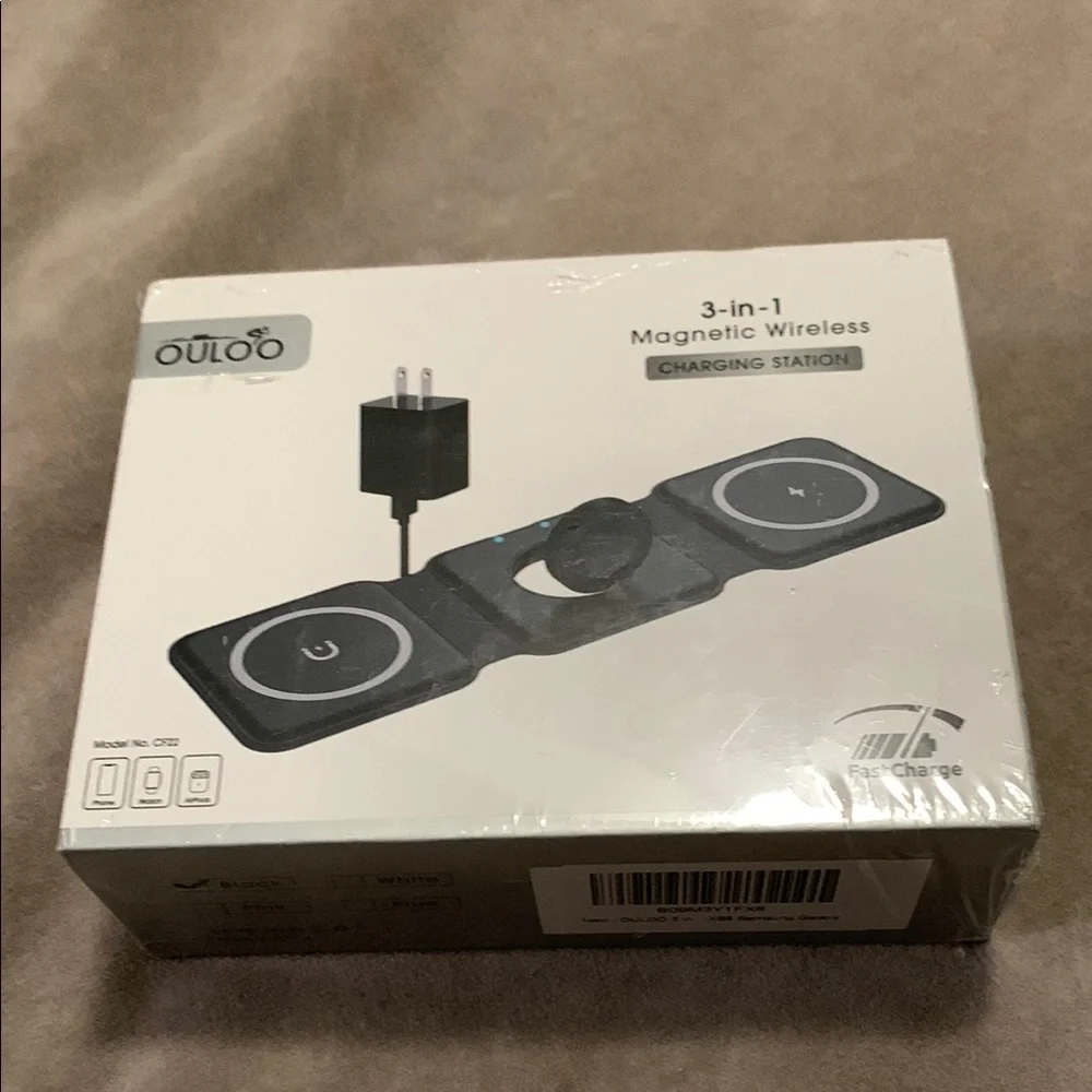 Black 3-in-1 Magnetic Wireless Charger